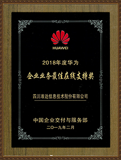 2018年度華為企業(yè)業(yè)務(wù)最佳在線支持獎